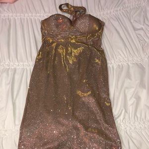 Rose gold metallic/ shimmery dress